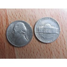1990d USA 5 Cents Jefferson Nickel Coin