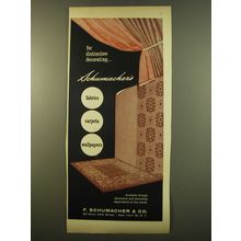 1961 Schumacher Fabric, carpet and Wallpaper Advertisement