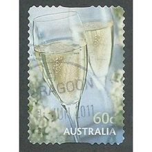 AUS 2011 60c (S/A) 'GREETINGS -CHAMPAGNE GLASSES' FINE USED (EBID36-676)