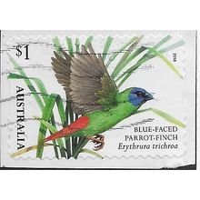 AUS 2018 $1.00 (S/A) 'BIRDS -FINCHES -BLUE FACE' ON PAPER FINE USED (EBID25-893)