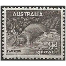 Australia 1943 SG191 9d Chocolate Perf 14x15 Mounted Mint .. .