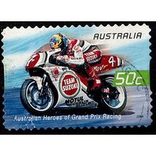 Australia 2004 Heroes of Grand Prix Racing 50c Used P&S Stamp Team Suzuki .