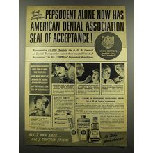 1939 Pepsodent Ad - Tooth Paste, Tooth Powder