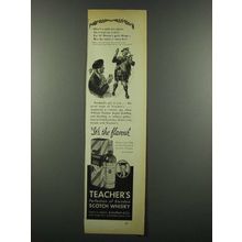 1939 Teacher's Scotch Ad - Heer's a Smile Un a Glass