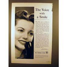 1940 Bell Telephone Ad - The Voice With a Smile!