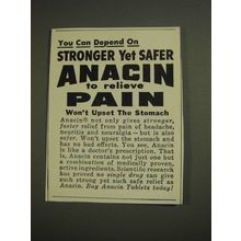 1955 Anacin Medicine Ad - Stronger Yet Safer