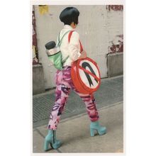 Glam Rock Fashion Shoes U-Turn Road Sign Glue USA Award Postcard