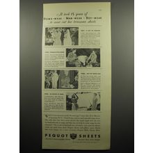 1932 Pequot Sheets Ad - It took 15 years of Home-wear Man-wear Boy-wear to wear