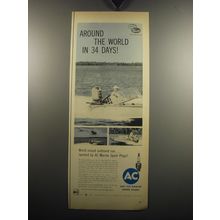 1957 AC Marine Spark Plugs Ad - Around the world in 34 days