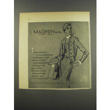 1956 I. Magnin & Co. Dress by Glengyle Advertisement - Travel-minded knit