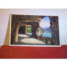 AXENSTRABE MIT FLUELEN, BRISTEN, SWITZERLAND used vintage postcard =