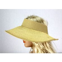 The Lady's Packable Straw Sun Visor - Adjustable - 3.5 Inches - Natural - HT-...