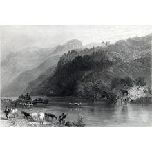 FERRY OVER THE ORONTES 1842 Joseph Wilson Lowry ANTIQUE ENGRAVING