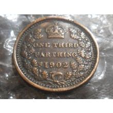 1902 Edward VII Third Farthing - Malta.