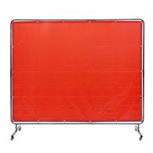 Welding Screen with Frame, 6' x 8' Welding Curtain Screen, Flame-Resistant V...