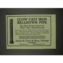 1913 James B. Clow Cast Iron Belldown Pipe Ad