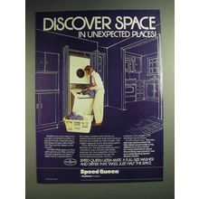 1985 Speed Queen Ultra-Mate Washer and Dryer Ad - Discover space in unexpected