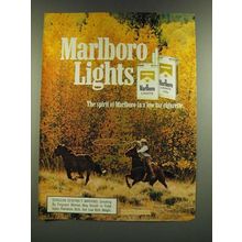 1986 Marlboro Lights Cigarettes Ad - Cowboy, Marlboro Man
