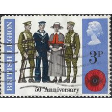 GB, 50th Anniversary of the British Legion, blue 1971, 3p, #3