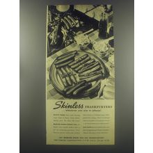1946 Visking Corporation Ad - Skinless Frankfurters .. Whenever you aim
