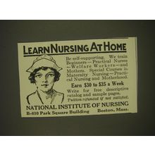 1926 National Institute of Nursing Ad - Learn Nursing at Home