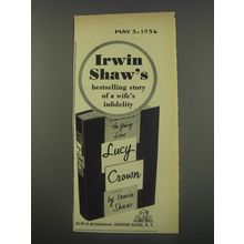 1956 Random House Book Advertisement - Luxy Crown by Irwin Shaw
