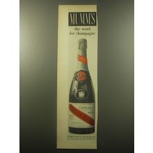 1959 Mumm's Cordon Rouge Chapagne Ad - Mumm's the word for Champagne