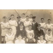 HMS Achilles Crew Sports Trophy Team WW1 Military Ship Old Postcard