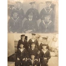 HMS Achilles 2x Antique War Sailor WW1 Crew Ship Postcard s