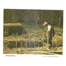 HURDLE-MAKING, Bowerchalke W.I. vintage postcard unposted WILTSHIRE W.I. =