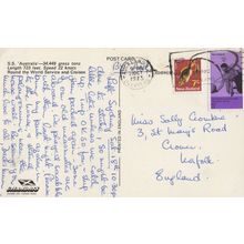 SS Australia Chandris Lines On Board Scrabble Game 1975 Cruise Ship Postcard