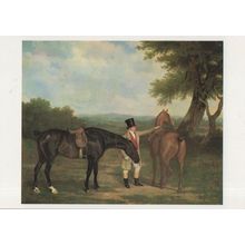 Jacques Agasse Two Hunters With A Groom Horse Painting Postcard