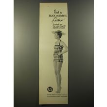 1954 United States Rubber Lastex Ad - Proof in Black and White Lastex