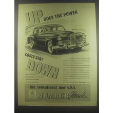 1954 Humber Hawk Car Ad - Up goes the power costs stay down