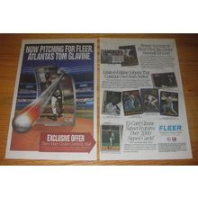 1993 Fleer Series II Baseball Cards Ad - Now pitching, Atlanta's Tom Glavine