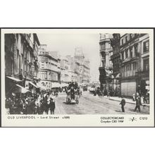Lord Street in c.1890, Old Liverpool, c.1970 - Pamlin Prints RP Postcard