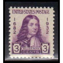 724 3c William Penn Fine MNH O3418