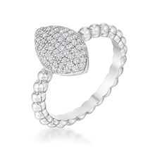 3Ct Beautiful Oval-Designed Rhodium Ring With Clear CZ