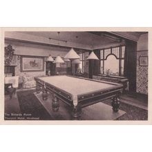 Billiard Snooker Room At Thorshill Hotel Hindhead Surrey Old Postcard