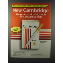1986 Cambridge Cigarettes Ad - Puts Flavor First