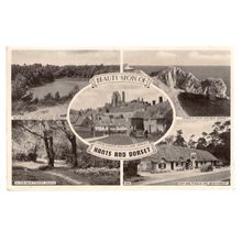 BEAUTY SPOTS OF HANTS & DORSET multiview used postcard =
