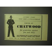 1948 Chatwood Safe & Engineering Company Ad - Every time you see a policeman