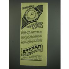 1949 Eterna Automatic Watch Ad - Self-wound by the natural movement of the wrist