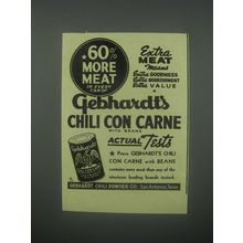 1939 Gebhardt's Chili Con Carne Ad - 60% more meat