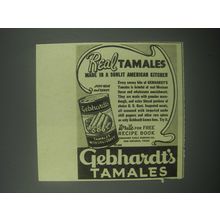 1939 Gebhardt's Tamales Ad - Real Tamales made in a sunlit American Kitchen