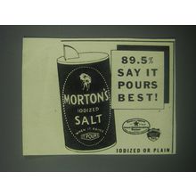 1939 Morton's Salt Ad - 89.5% say it pours best
