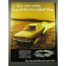 1968 Vauxhall Saloon Car Ad - 1.1-litre mile-eater. One of the ten called Viva.