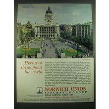 1968 Norwich Union Insurance Ad - Here and throughout the world Nottingham