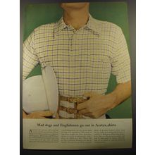 1954 Hathaway Shirts Ad - Mad dogs and Englishmen go out in Aertex shirts