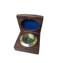 Pack Of 2] Brass Desk Compass w/ Rosewood Box 3""